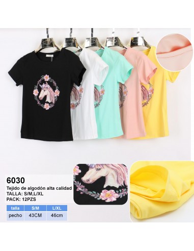 6030 Camiseta mujer algodon S-XL PACK...